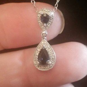 Sterling Silver Sapphire Necklace